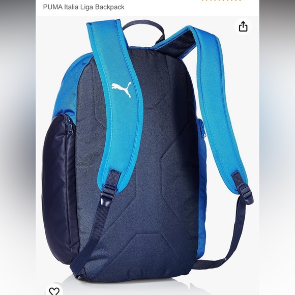 NWOT Puma Power Blue Italia Liga Football Soccer Sport Everyday Unisex Backpack - Picture 4 of 5